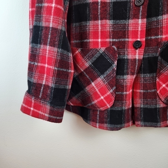 Softworks Women's plaid button down Shacket shirt Size Large - Picture 3 of 6